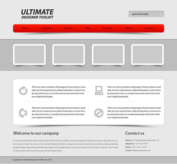 Corporate web layout