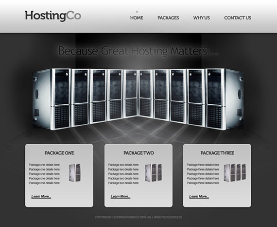 Sleek hosting layout