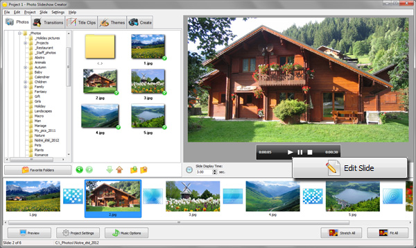 Photo Slideshow Creator Interface