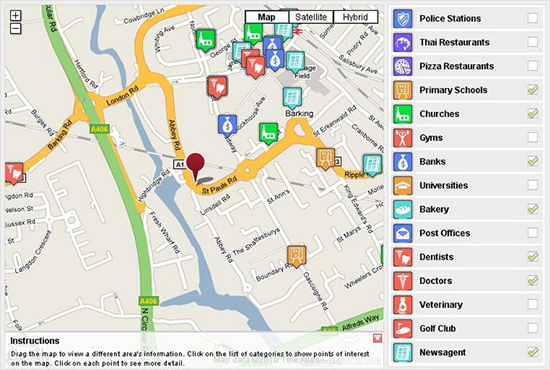 Point of Interest  jQuery Maps