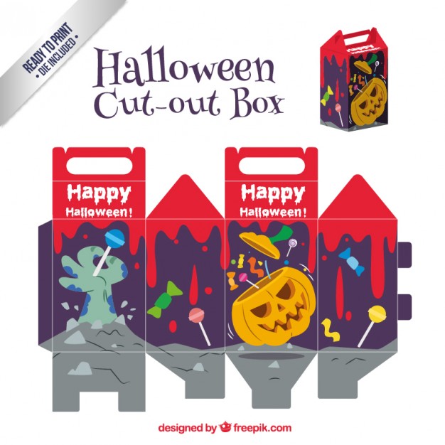 Free Halloween Cut-Out Box Vector Templates
