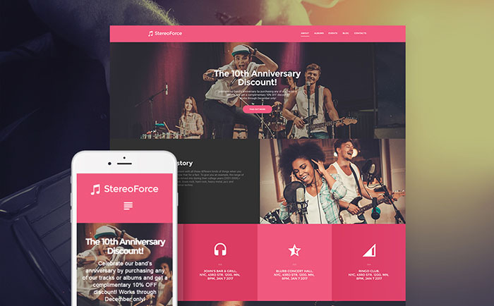 Musicians WordPress Theme 