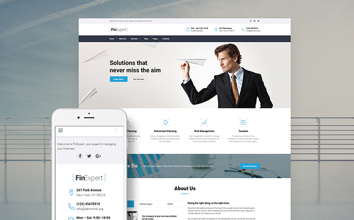 t - Financial Advisory Company Responsive WordPress Theme